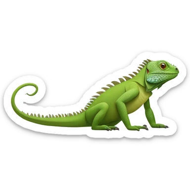 Iguana missing one leg, 4 toes and its tail  sticker