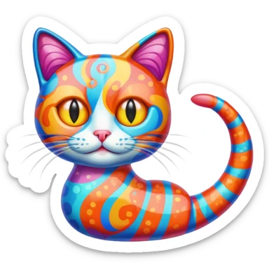 Cat with shrimp body, trippi troppi sticker