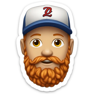 red bearded white male with a baseball hat tattoos sticker