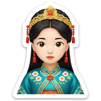 chinese girl in traditional costume sticker