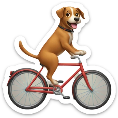Dog riding a bike sticker