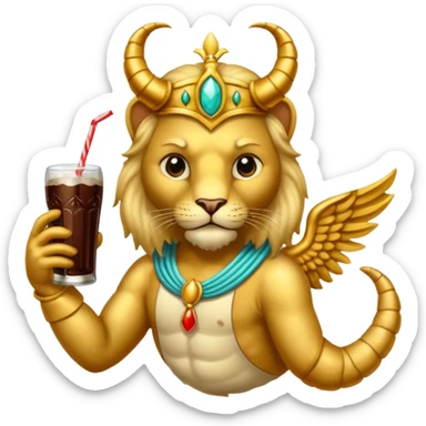 leon con alas y cola de escorpion sticker