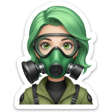 glitter green viper valorant female gas mask sticker