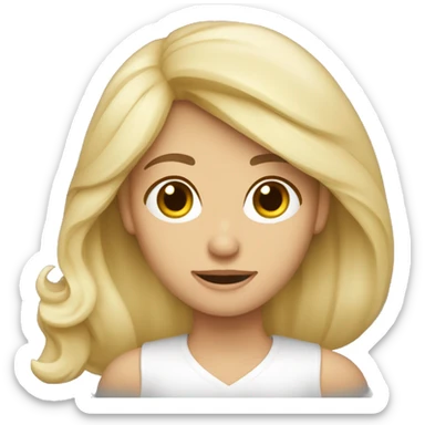 dos chicas una rubia y la otra de pelo morocho pensando sticker