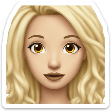 beautiful white girl with tattoos, with long blond hair  sticker