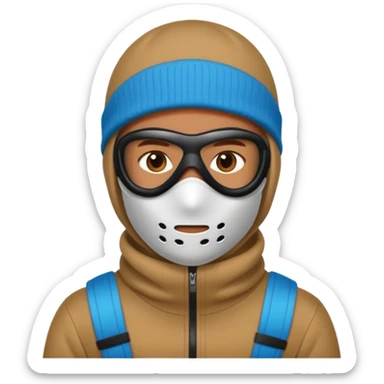 Black Yn wearing a ski mask sticker