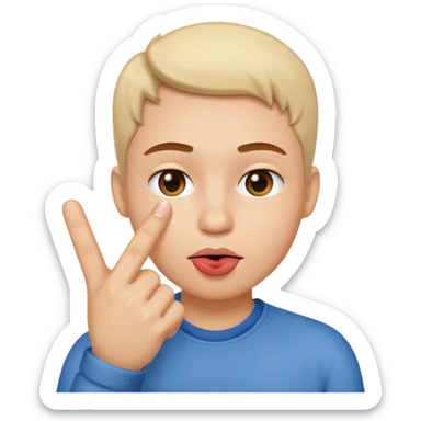 kissy face with a middle finger  sticker