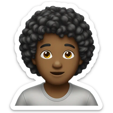 Garçon cheveux bouclé noir sticker