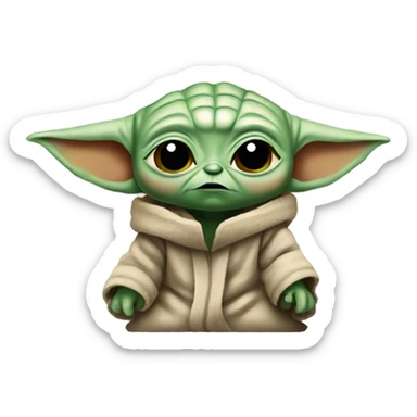 irritated baby yoda  sticker