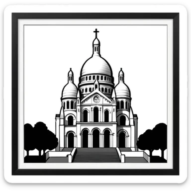 
now I want the Sacre Coeur church in black and white sticker