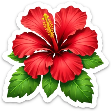 colorful hibiscus flower sticker