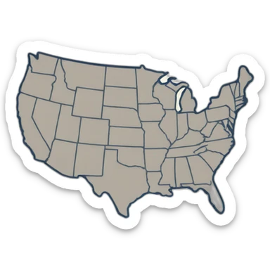 United states map sticker