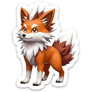 Lycanroc dusk form Pokémon  sticker