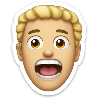 Jaw dropped mouth open face  sticker