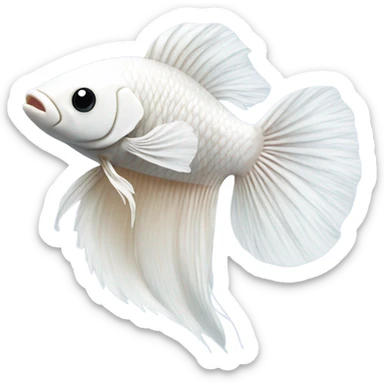 White betta fish happy sticker