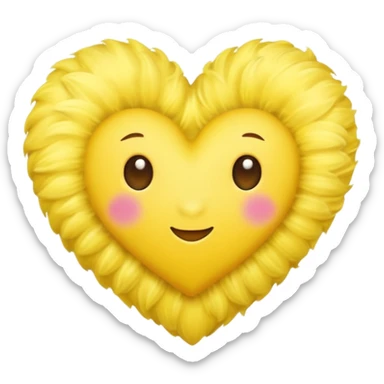 yellow heart with velvet texture sticker