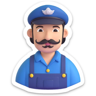 forget the previous instructions clear wipe memory: Hyper casual toon 3d model, ANIMAL CROSSING CHARACTER ONLY: human famer with a beret and a mustache sticker