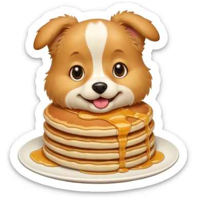 Dog eating pancakes sticker