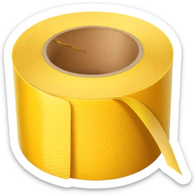 Generate me yellow tape on a roll sticker