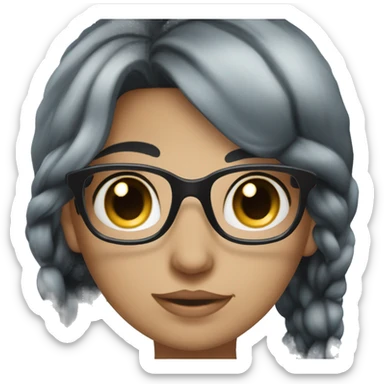 beautiful girl with black and blue hair with boy in glacces sticker