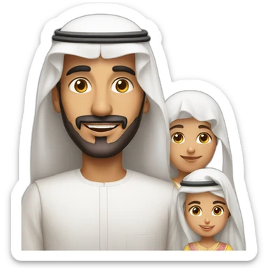 emirati man with children sticker