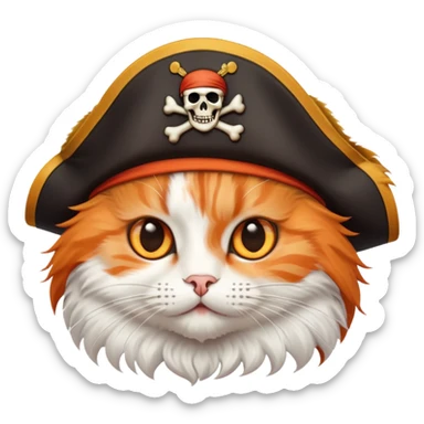 Кошка с пиратской шляпой sticker