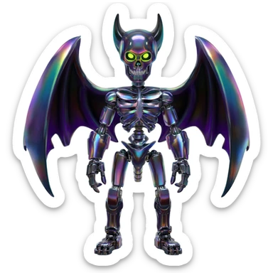 Shiny Futuristic Badass Demonic Spectral Dusky Spooky Skull-faced Cool Hot Stylish Handsome Alien-Salandit-Darkrai-Genesect-Fakémon-fusion (full body) sticker