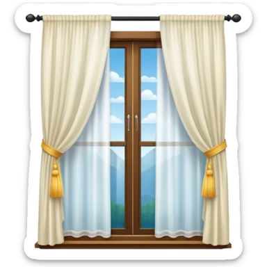 Window with  curtain, Apartment Windows. sticker