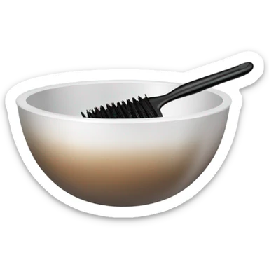 Hair dye bowl and brush sticker