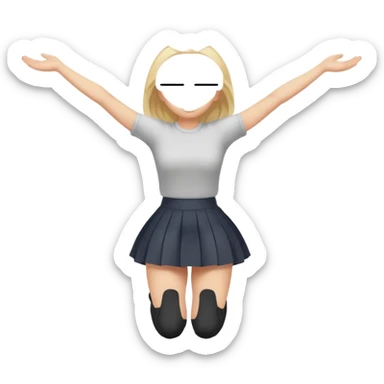 Girl on hands and knees with head down and butt in the air sticker