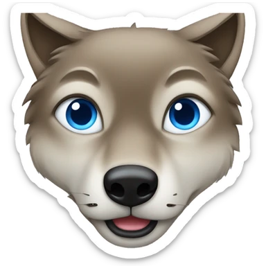 A sable wolf with blue eyes sticker