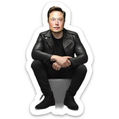 Elon musk sitting on gold bricks sticker
