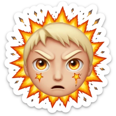 The star eyes emoji like this 🤩but way more aggressive with like explosions in the eyes sticker