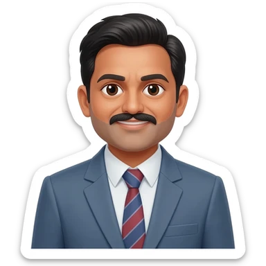 middle aged male indian primary school teacher without facial hair sticker