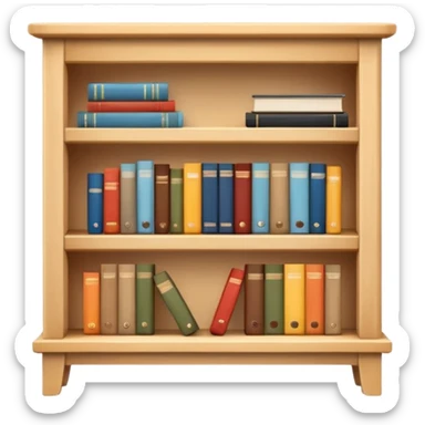 A small light wooden table bookshelf storage sticker