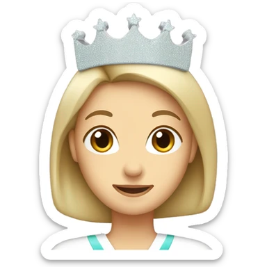 caucasian nurse with queen crown and sparkles sticker