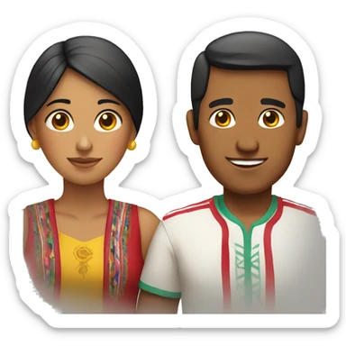 a peruvian couple sticker