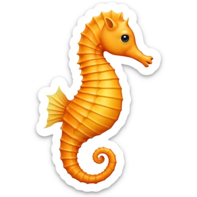 An orange seahorse sticker