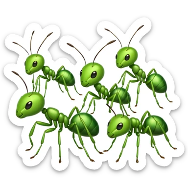 cute green ants sticker