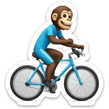 Un singe qui fais du velo sticker