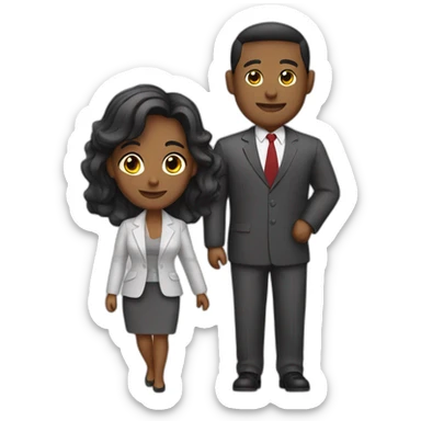 business trip couple sticker