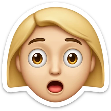 Emoji with a confuse face razing one brow and the mouth dropping  sticker