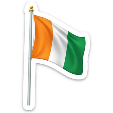 Irish flag on a pole sticker
