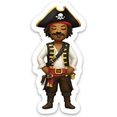 pirate in lotus pose eyes closed  sticker