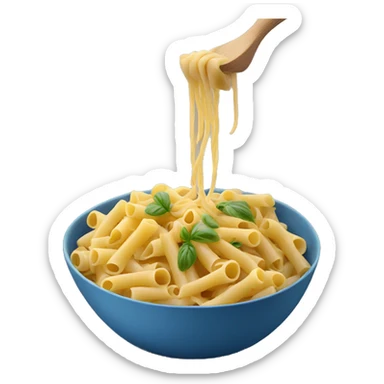 Pasta with blue bowl sticker