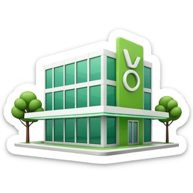 restaurant building with green checkmark sticker