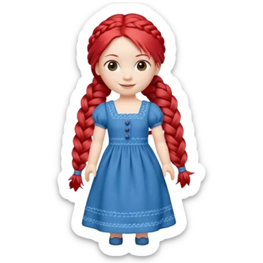 Doll with Red Hair – toy figure with braided red yarn hair.











































 sticker