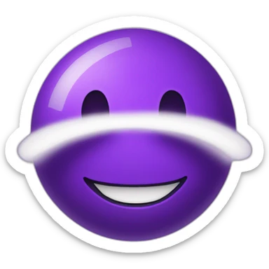 A purple upside down smiley sticker