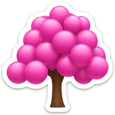 Pink tree with Christmas balls sticker