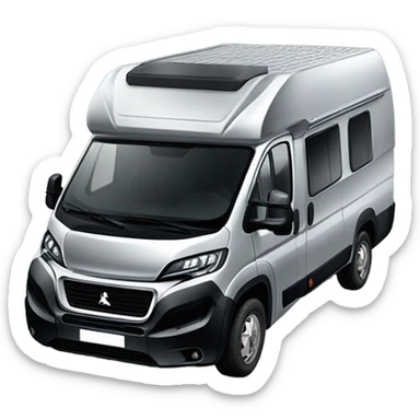 Peugeot Boxer als Camper in Silber mit zwei eingebauten Fenster seitlich  sticker